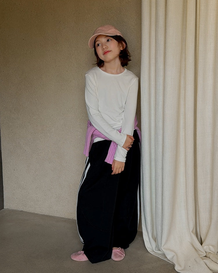 親子お揃い サイドライン ワイドスウェットパンツ｜120-160cm