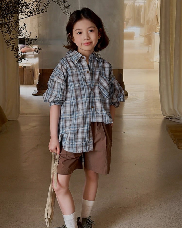 【110-160cm】親子お揃い コットン ショートパンツ
