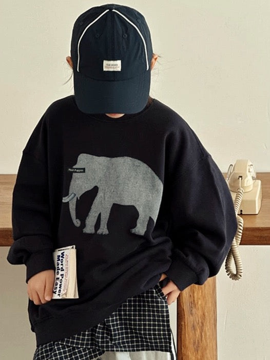 【110-160cm】Elephant スウェット プルオーバー