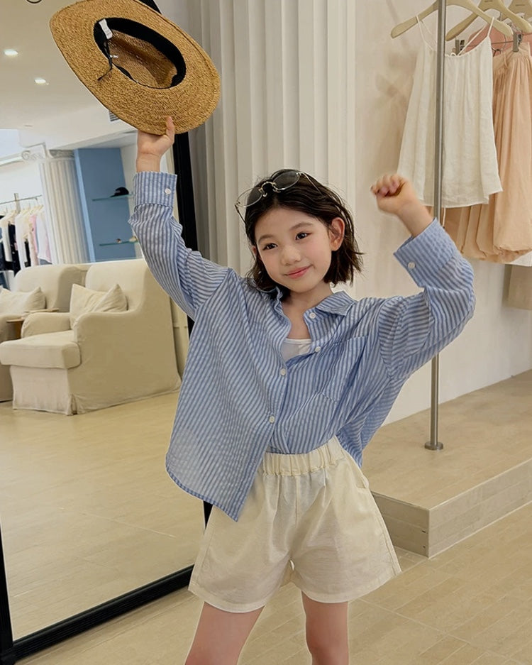 親子お揃い リネンブレンド ベーシックショートパンツ 全5色｜110-160cm