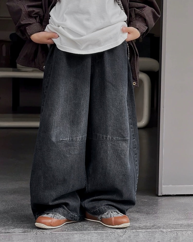 ワイドストレート デニムパンツ｜110-160cm