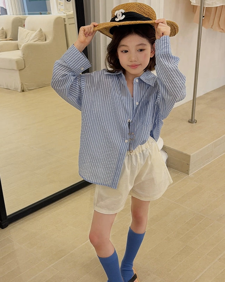 親子お揃い リネンブレンド ベーシックショートパンツ 全5色｜110-160cm