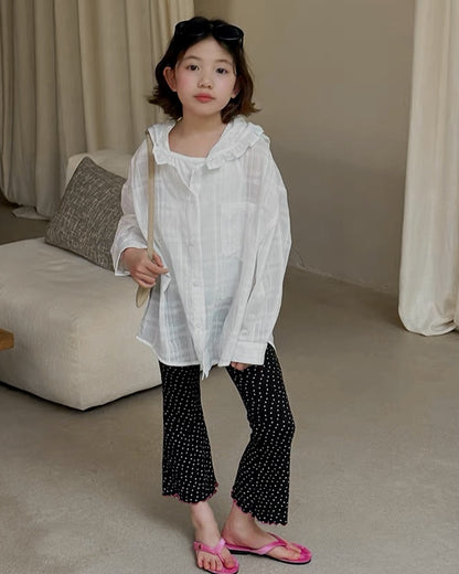 親子お揃い 小花柄 メロウ フレアパンツ ｜ 110-160cm