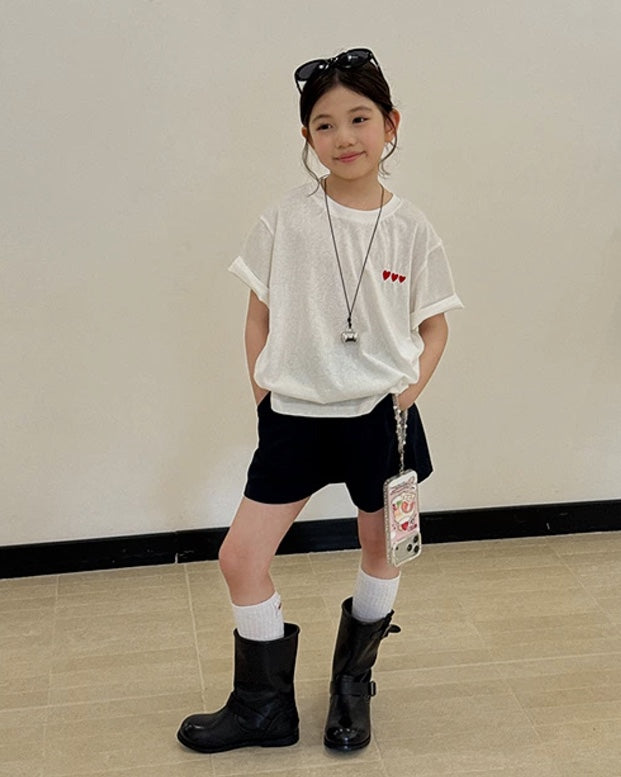 親子お揃い リネンブレンド ベーシックショートパンツ 全5色｜110-160cm