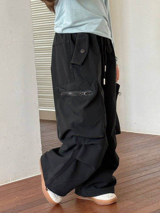 [90-160cm] Pleated cargo pants