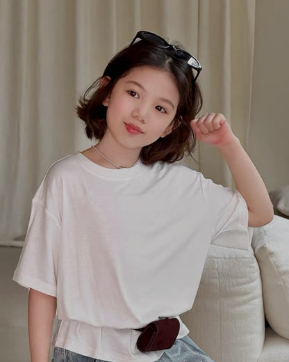親子お揃い ドレープ 半袖 Tシャツ ｜ 110-160cm