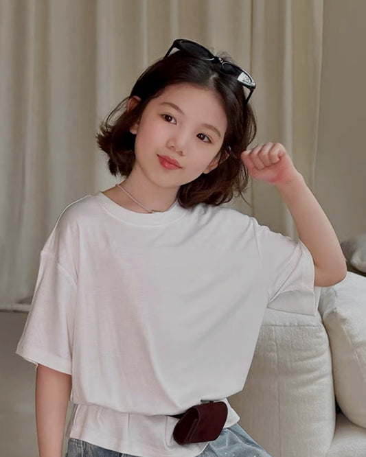 親子お揃い ドレープ 半袖 Tシャツ ｜ 110-160cm