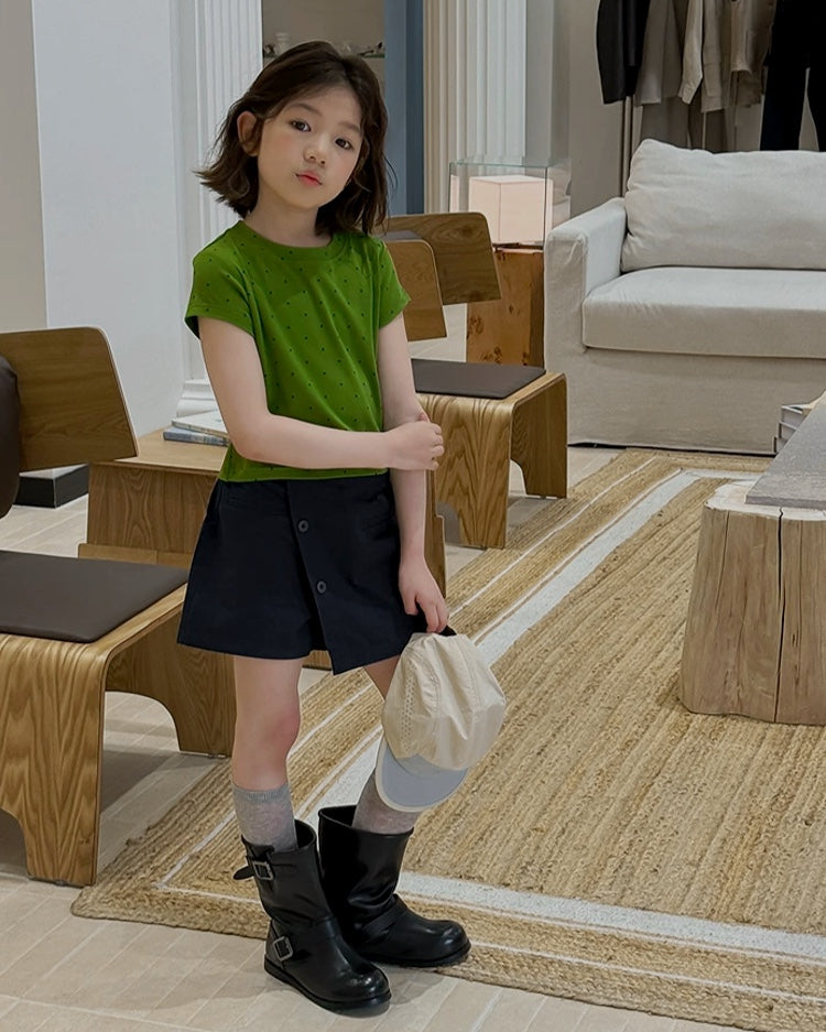 アシンメトリー ラップショートパンツ｜110-160cm