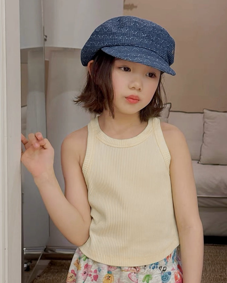 【110-160cm】リブ タンクトップ 全4色
