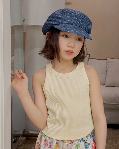 【110-160cm】リブ タンクトップ 全4色
