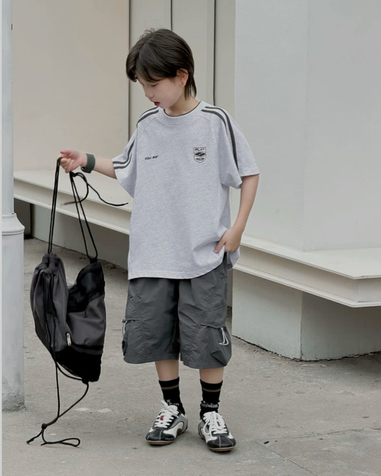 ラインデザイン オーバーサイズ スポーツTシャツ 全2色 ｜ 110-160cm