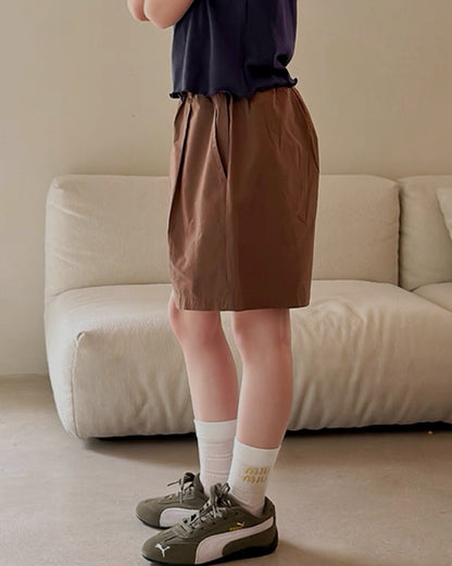 【110-160cm】親子お揃い コットン ショートパンツ