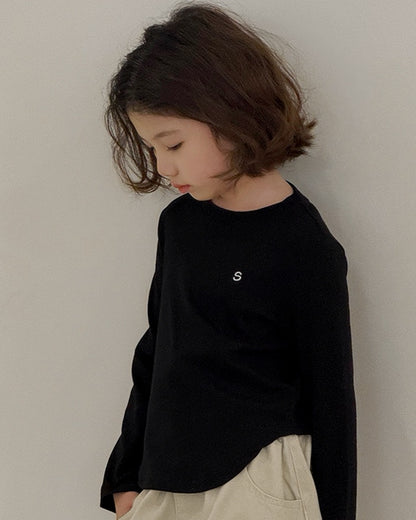 【110-160cm】親子お揃い ワンポイント 長袖Tシャツ｜全4色