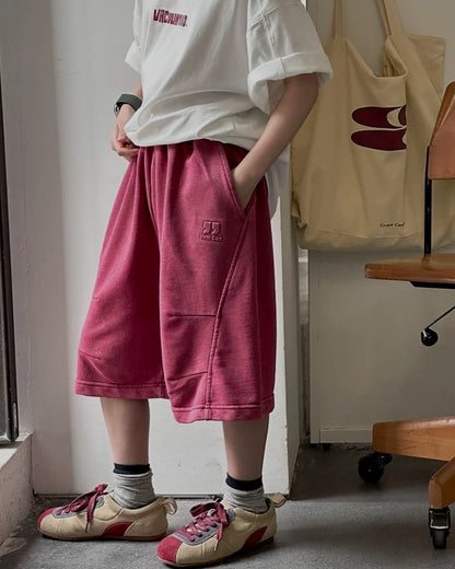 【110-160cm】ワイドハーフパンツ
