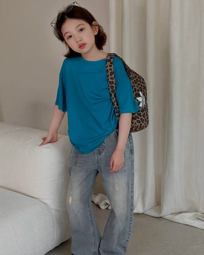 親子お揃い ドレープ 半袖 Tシャツ ｜ 110-160cm