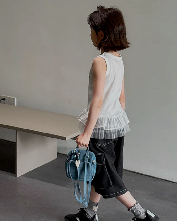 チュールヘム リブタンクトップ｜110-160cm