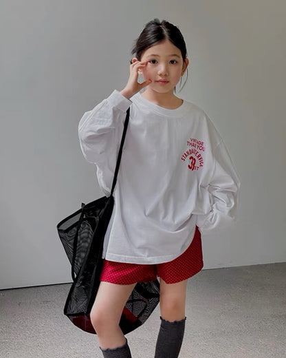 Matching Oversized Numbered Long-Sleeve T-Shirt for Parents and Children | 110-160cm