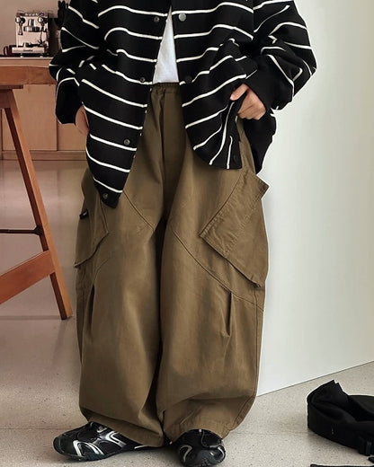 【110-160cm】ワイドカーゴパンツ