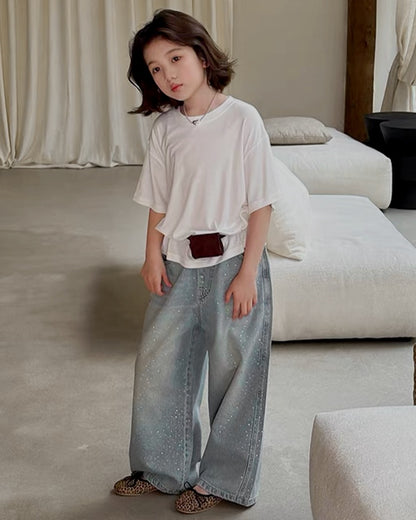 親子お揃い ドレープ 半袖 Tシャツ ｜ 110-160cm