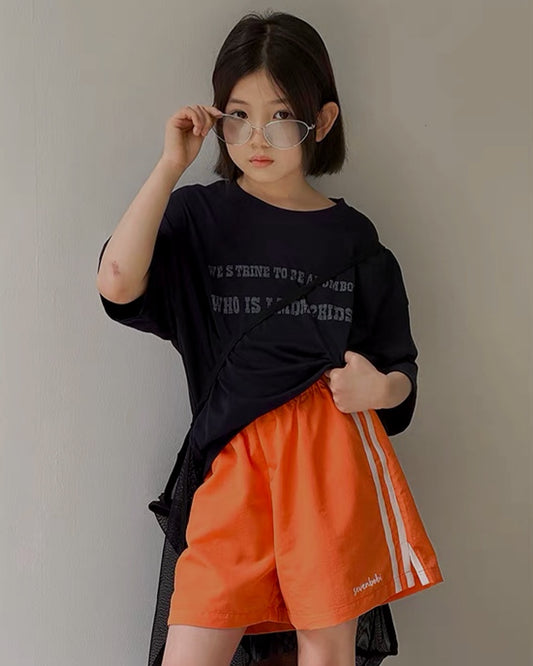 サイドライン スポーツ ショートパンツ 全2色 ｜ 110-160cm