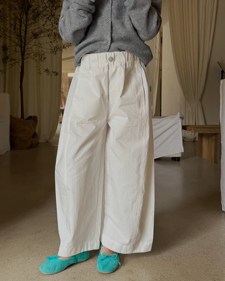 親子お揃い ホワイトワイドパンツ｜120-160cm