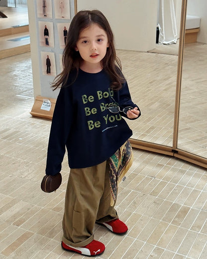 【100-160cm】プリントロングスリーブTシャツ
