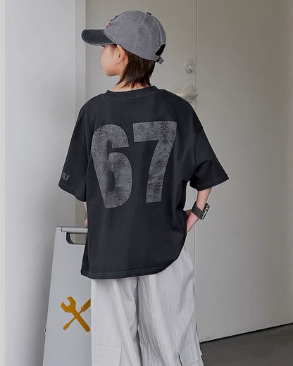 67バックプリント オーバーサイズTシャツ｜110-160cm