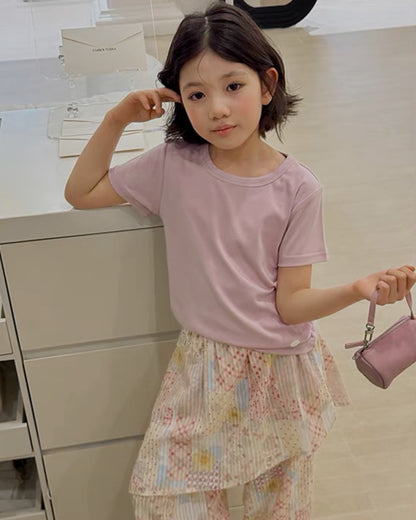 Matching Parent-Child Silky Soft Basic Compact T-shirt, 5 Colors | 110-160cm
