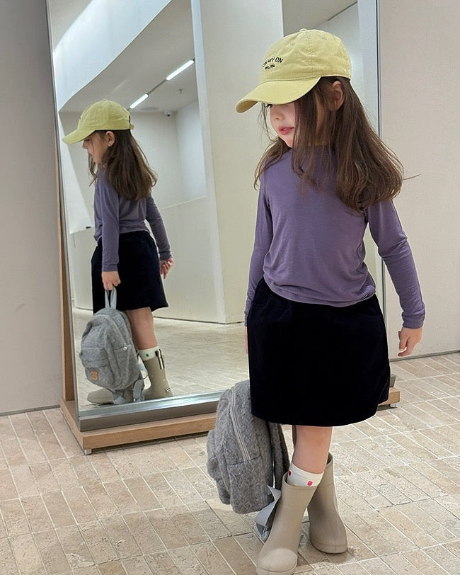 【100-160cm】ソリッドロングスリーブTシャツ