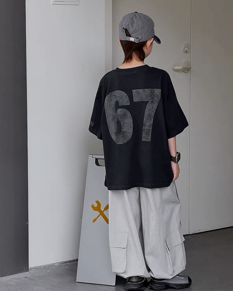 67バックプリント オーバーサイズTシャツ｜110-160cm