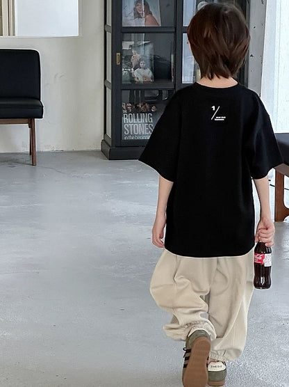 【110-160cm】フロントソリッドTシャツ