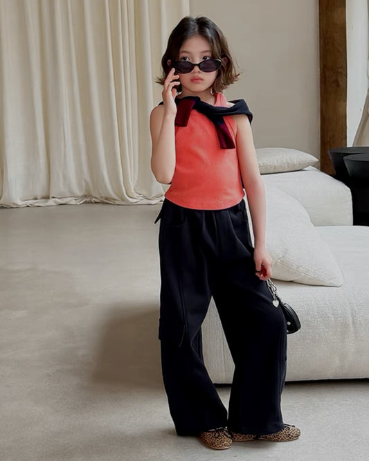 【110-160cm】リブ タンクトップ 全4色