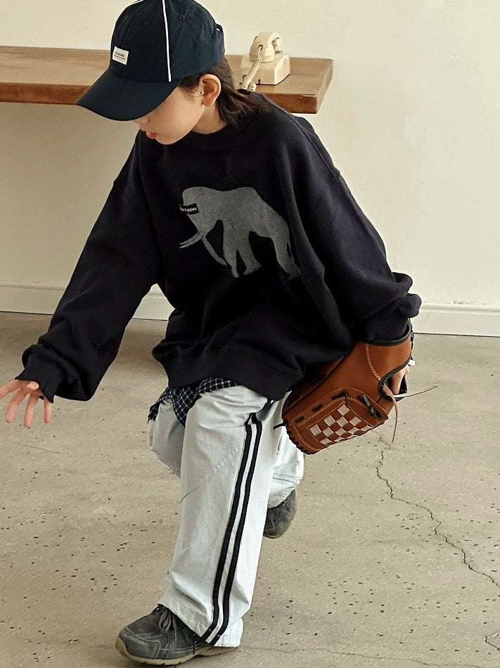【110-160cm】Elephant スウェット プルオーバー