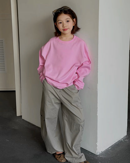 親子お揃い ソフトコットン 長袖Tシャツ 全3色｜120-160cm