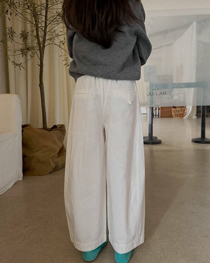親子お揃い ホワイトワイドパンツ｜120-160cm