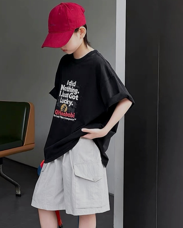 メッセージロゴ オーバーサイズTシャツ｜110-160cm