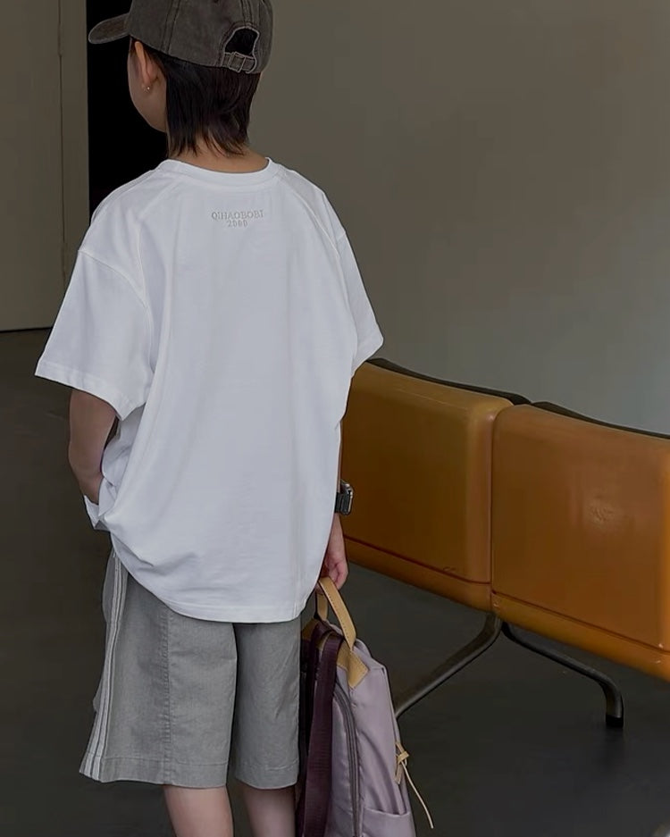 ワンポイント刺繍 オーバーサイズTシャツ｜110-160cm