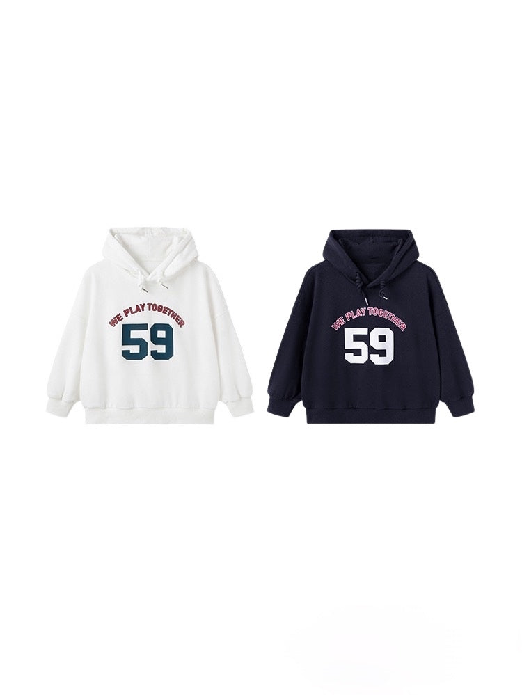 [90-160cm] Fleece sweat print hoodie