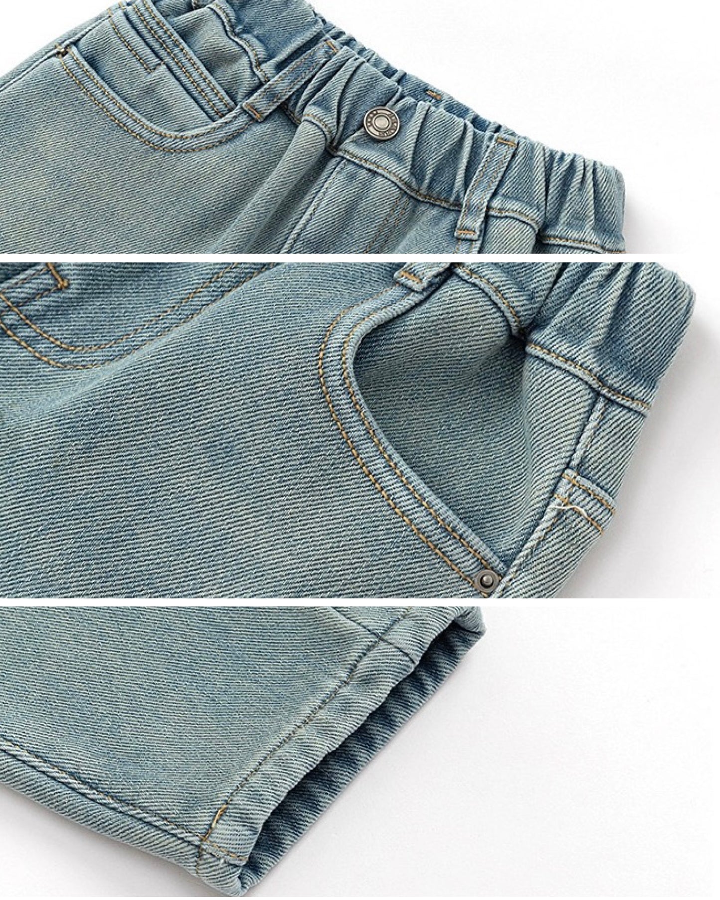 【100-160cm】裏起毛バルーンデニムパンツ