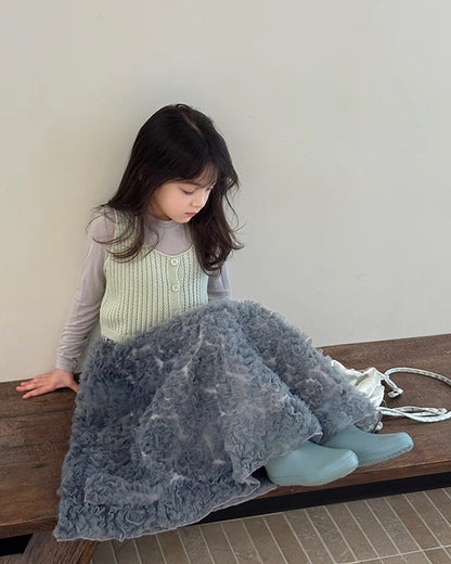 【100-160cm】フラワーチュールロングスカート