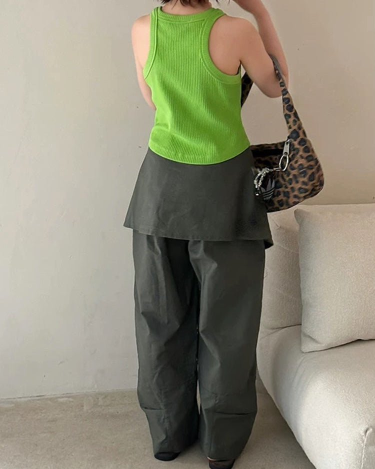 リネンブレンド ワイドパンツ ｜ 110-160cm