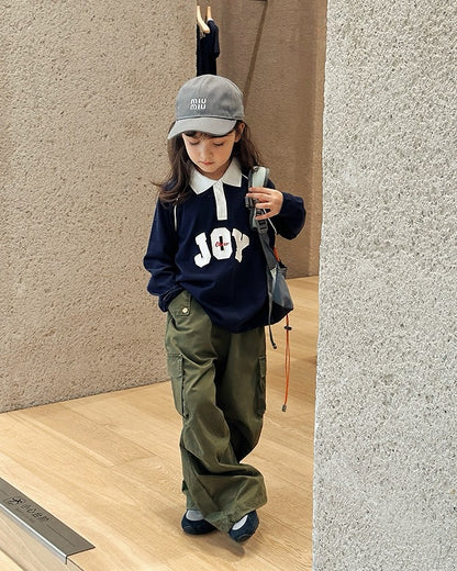 【100-160cm】ルーズ カーゴパンツ