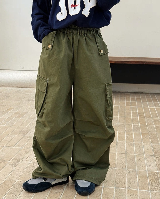 【100-160cm】ルーズ カーゴパンツ