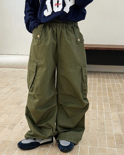 【100-160cm】ルーズ カーゴパンツ