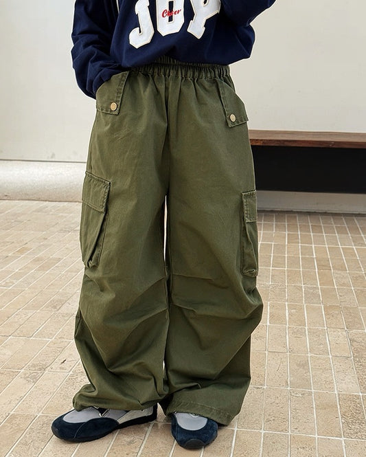 【100-160cm】ルーズ カーゴパンツ