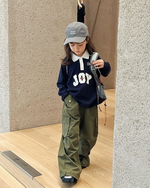 【100-160cm】ルーズ カーゴパンツ