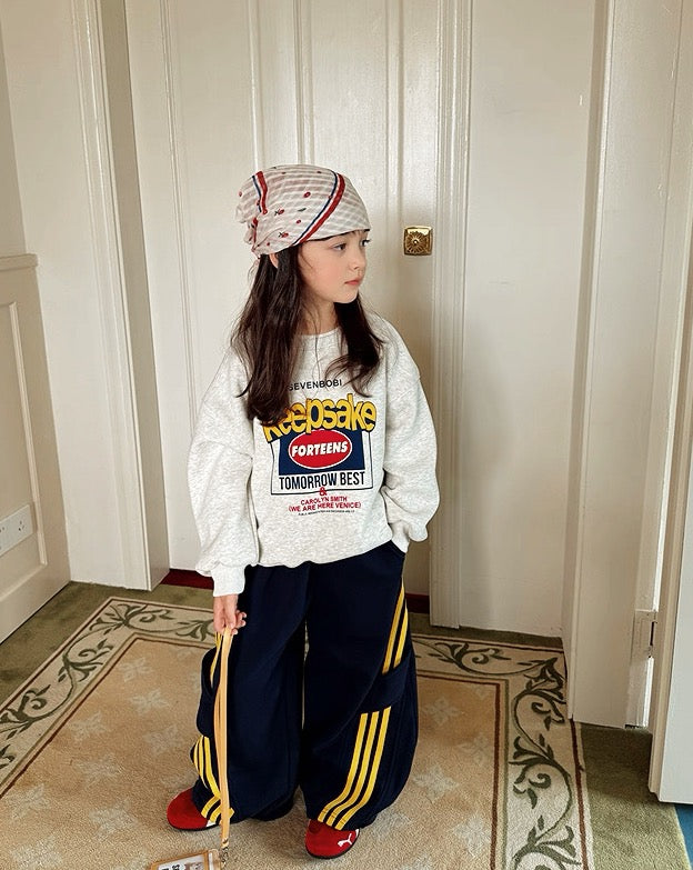 【100-160cm】裏起毛 グラフィック スウェットプルオーバー