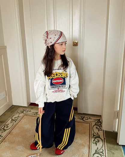 【100-160cm】裏起毛 グラフィック スウェットプルオーバー