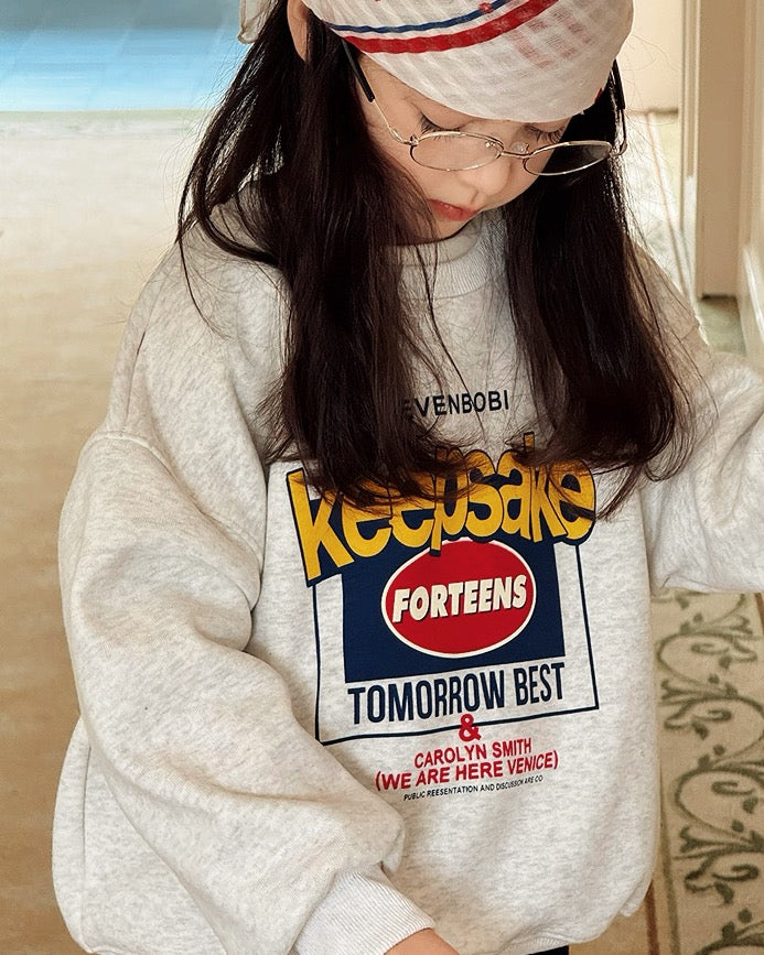 【100-160cm】裏起毛 グラフィック スウェットプルオーバー