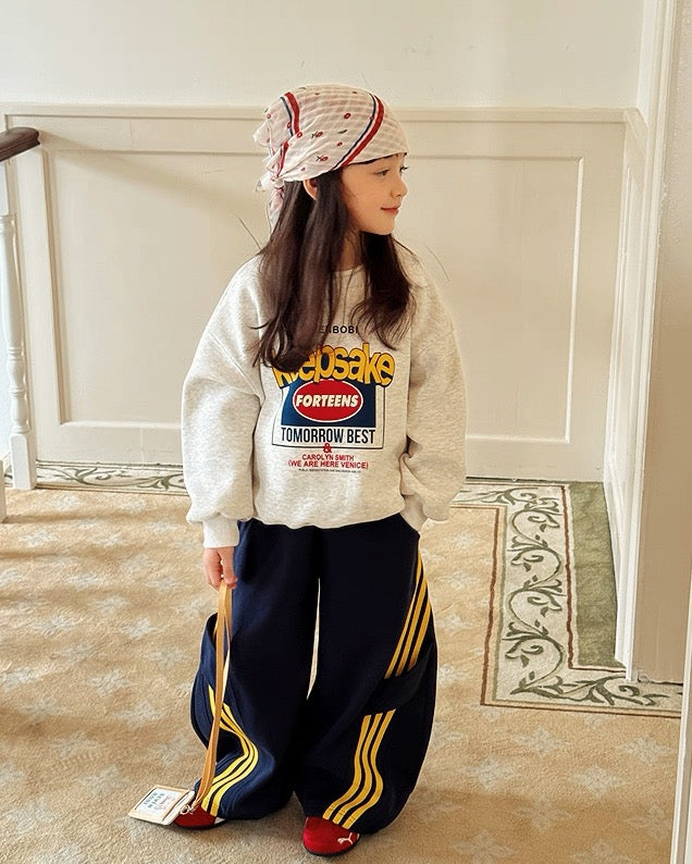 【100-160cm】裏起毛 グラフィック スウェットプルオーバー